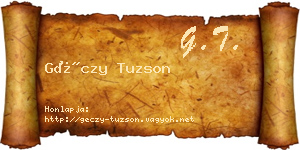 Géczy Tuzson névjegykártya